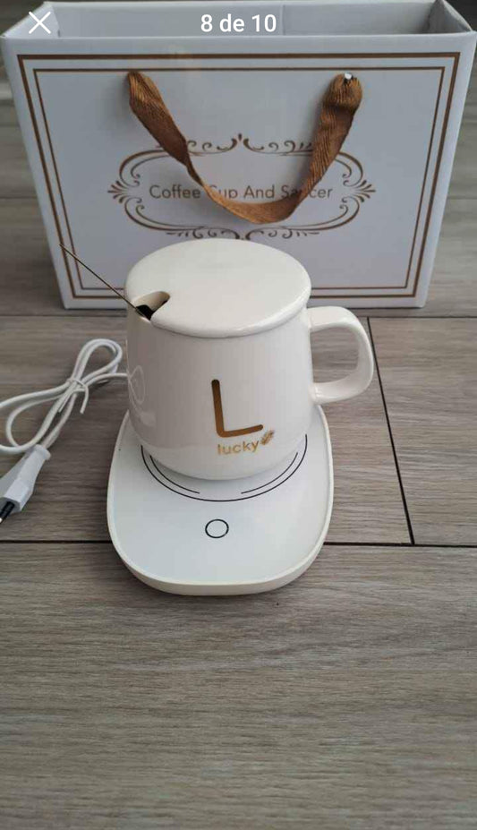 Taza De Café Con Calentador Eléctrica