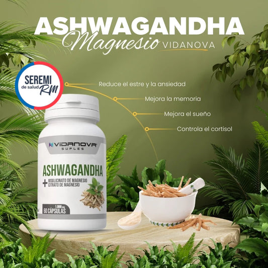 Ashwagandha + Magnesio 1000mg 60 CAPS